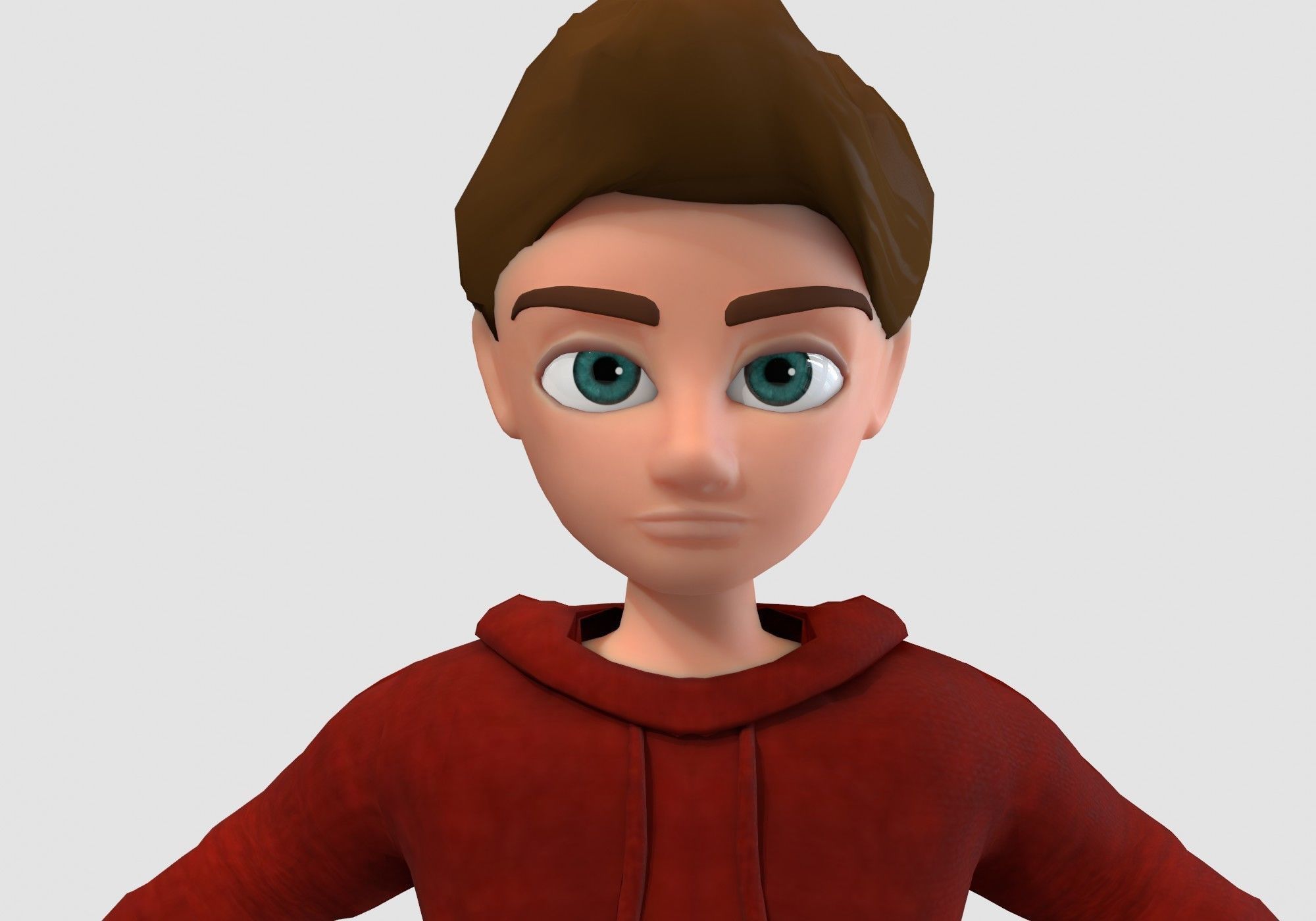 young cartoon boy 3D model_4