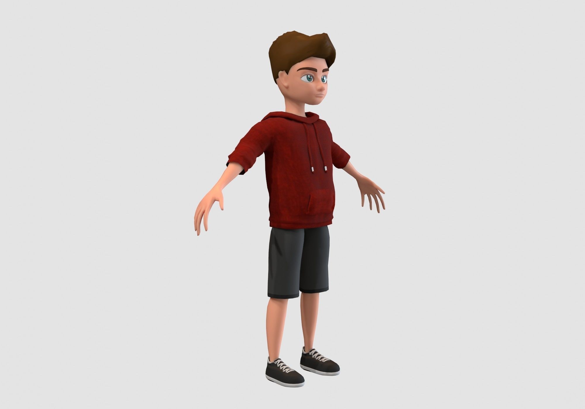 young cartoon boy 3D model_1