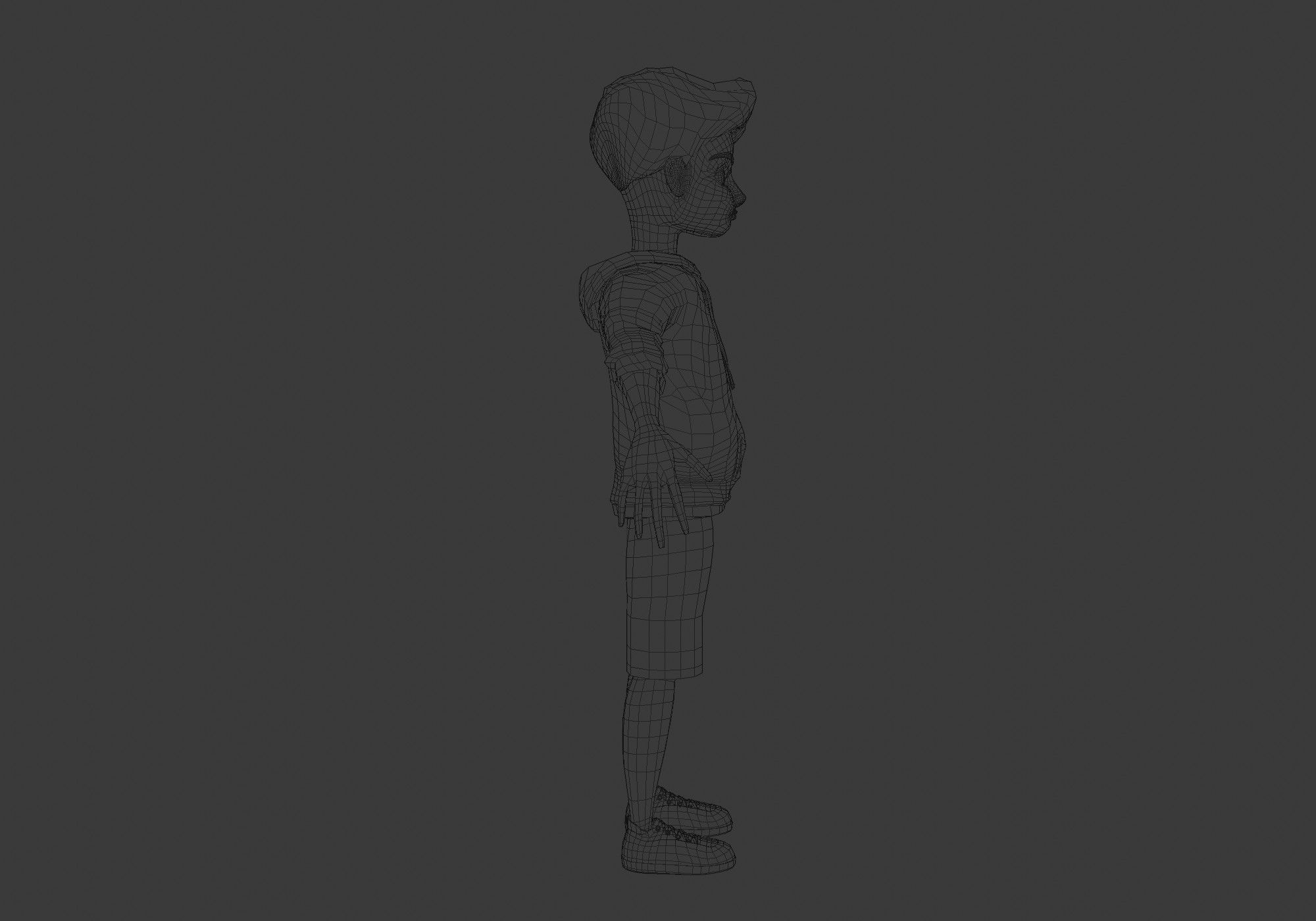 young cartoon boy 3D model_7