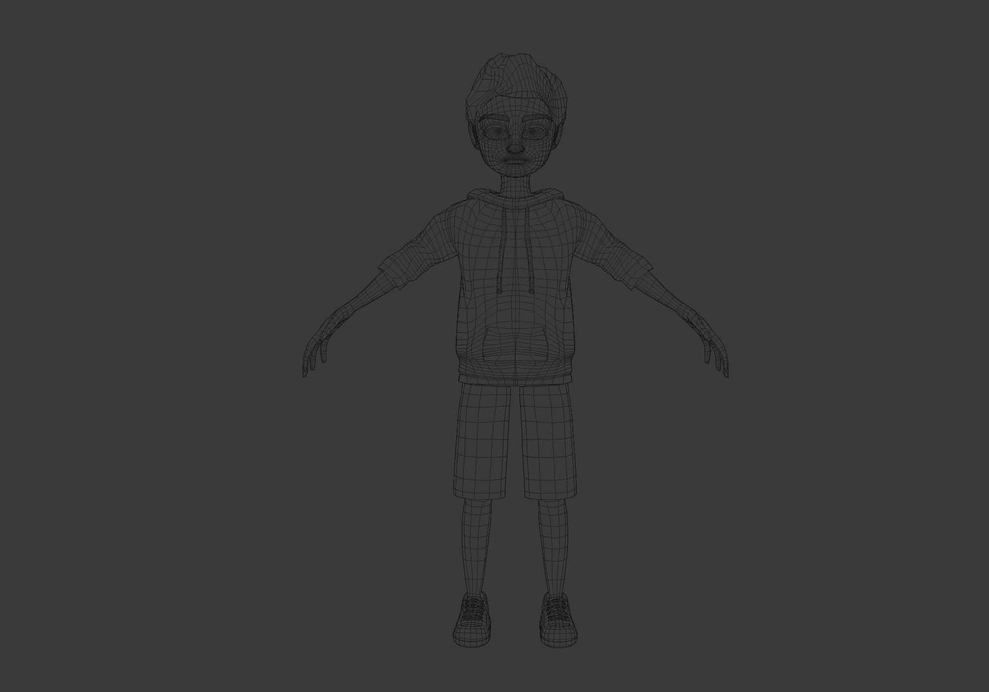 young cartoon boy 3D model_5