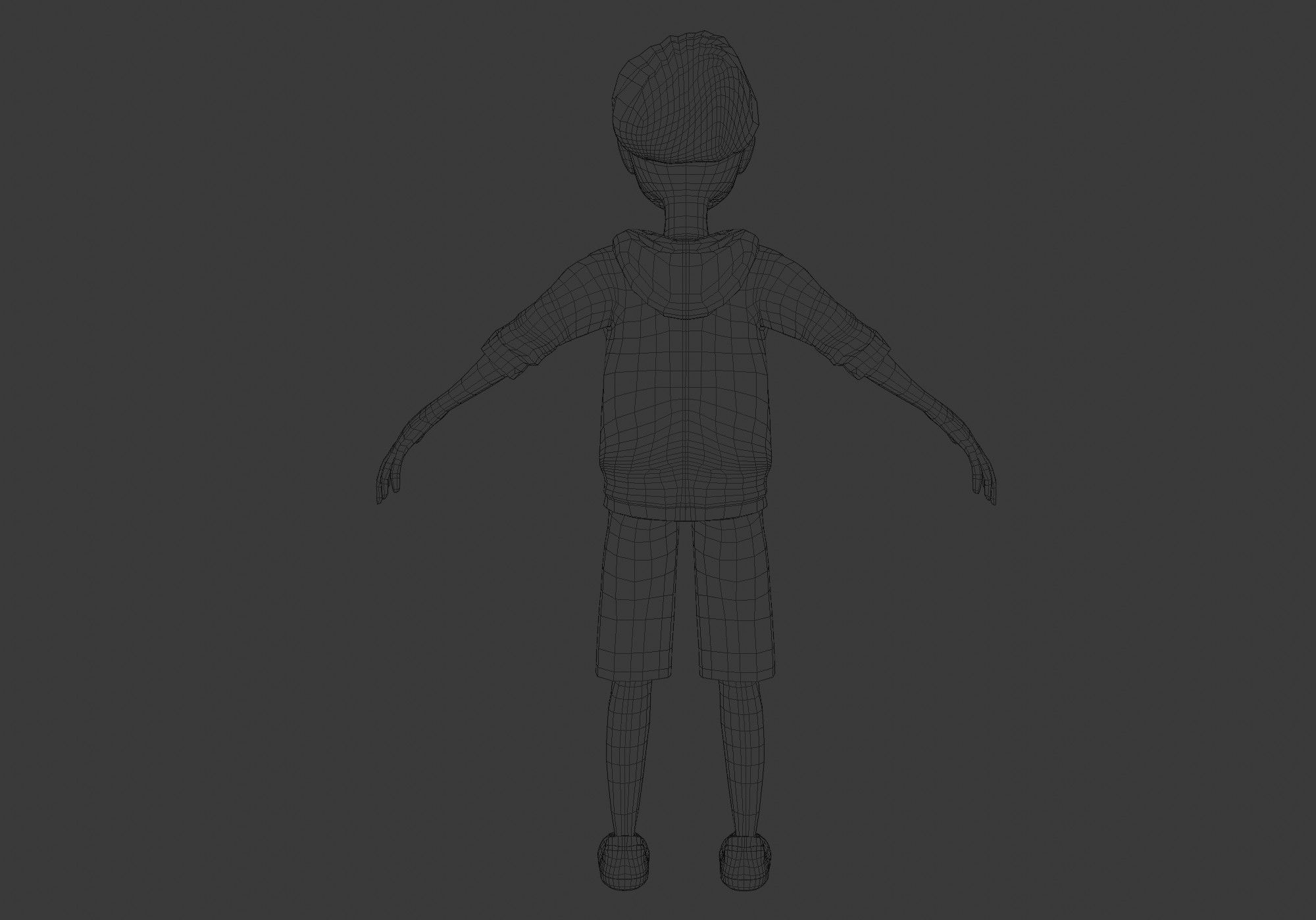 young cartoon boy 3D model_8