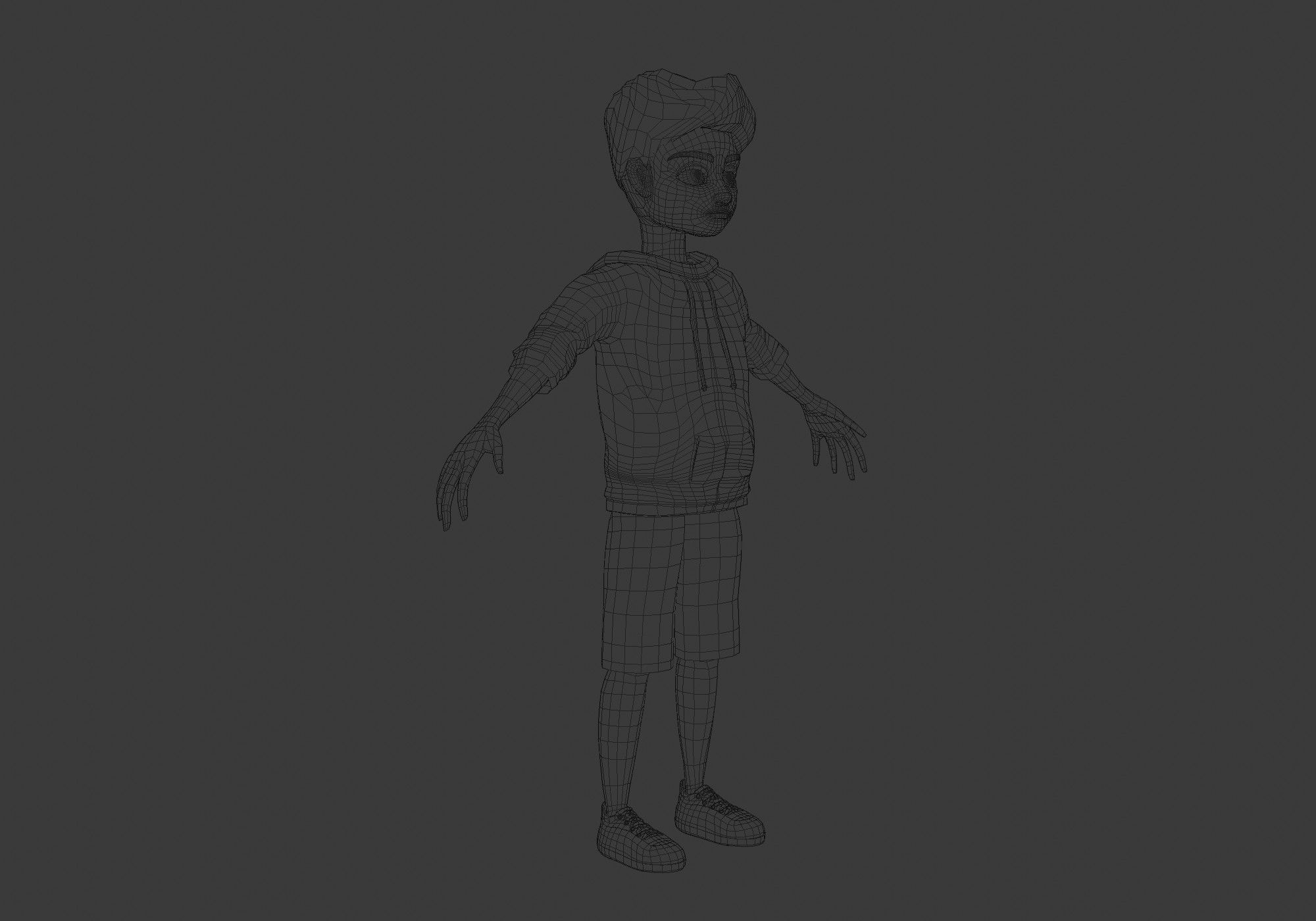 young cartoon boy 3D model_6