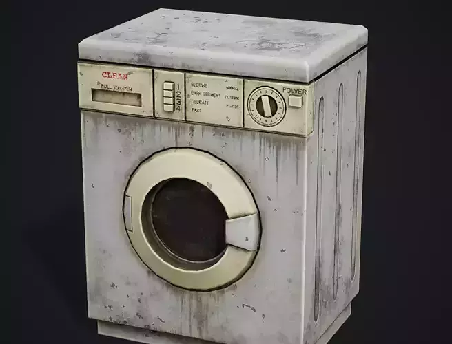 Realistic Old Washing Machine - PBR Low Poly Low-poly 3D model