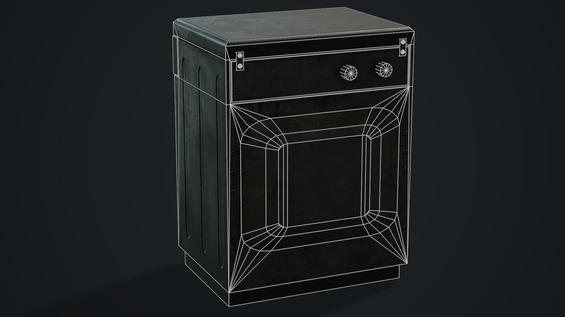 Realistic Old Washing Machine - PBR Low Poly Low-poly 3D model_11