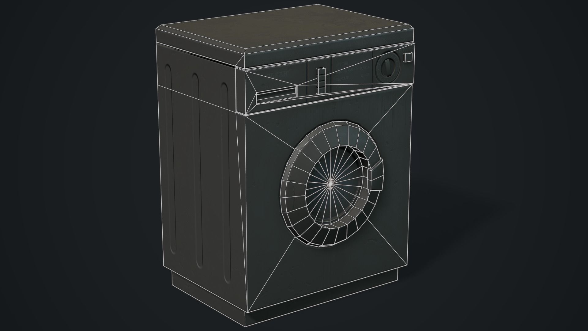 Realistic Old Washing Machine - PBR Low Poly Low-poly 3D model_10