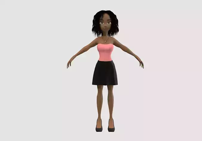 stylized cartoon girl 