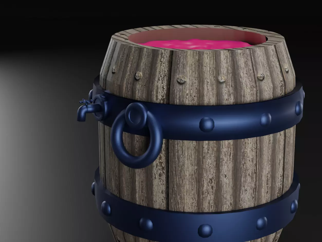 Barrel of elixir Free low-poly 3D model