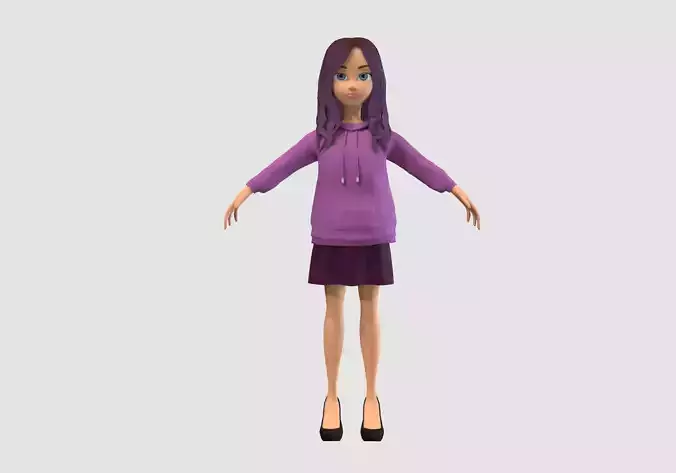 purple cartoon girl 