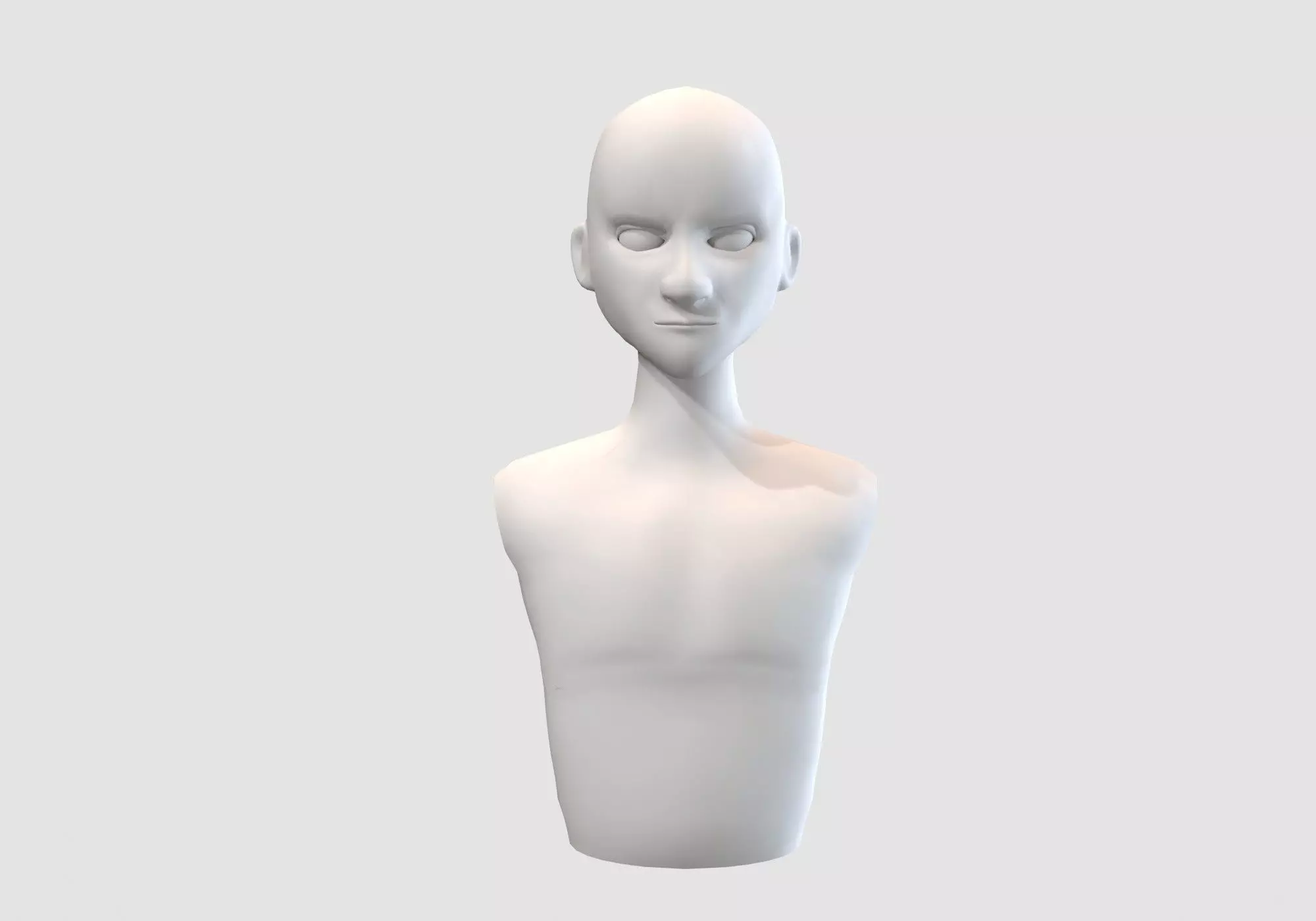 manly cartoon torso 3D model_0