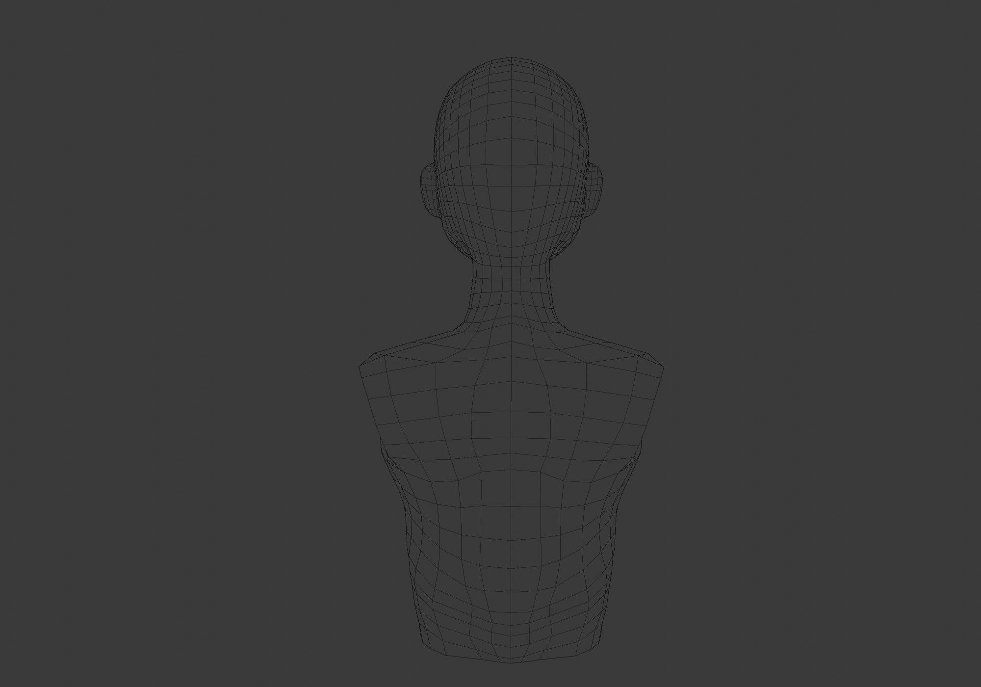 manly cartoon torso 3D model_9