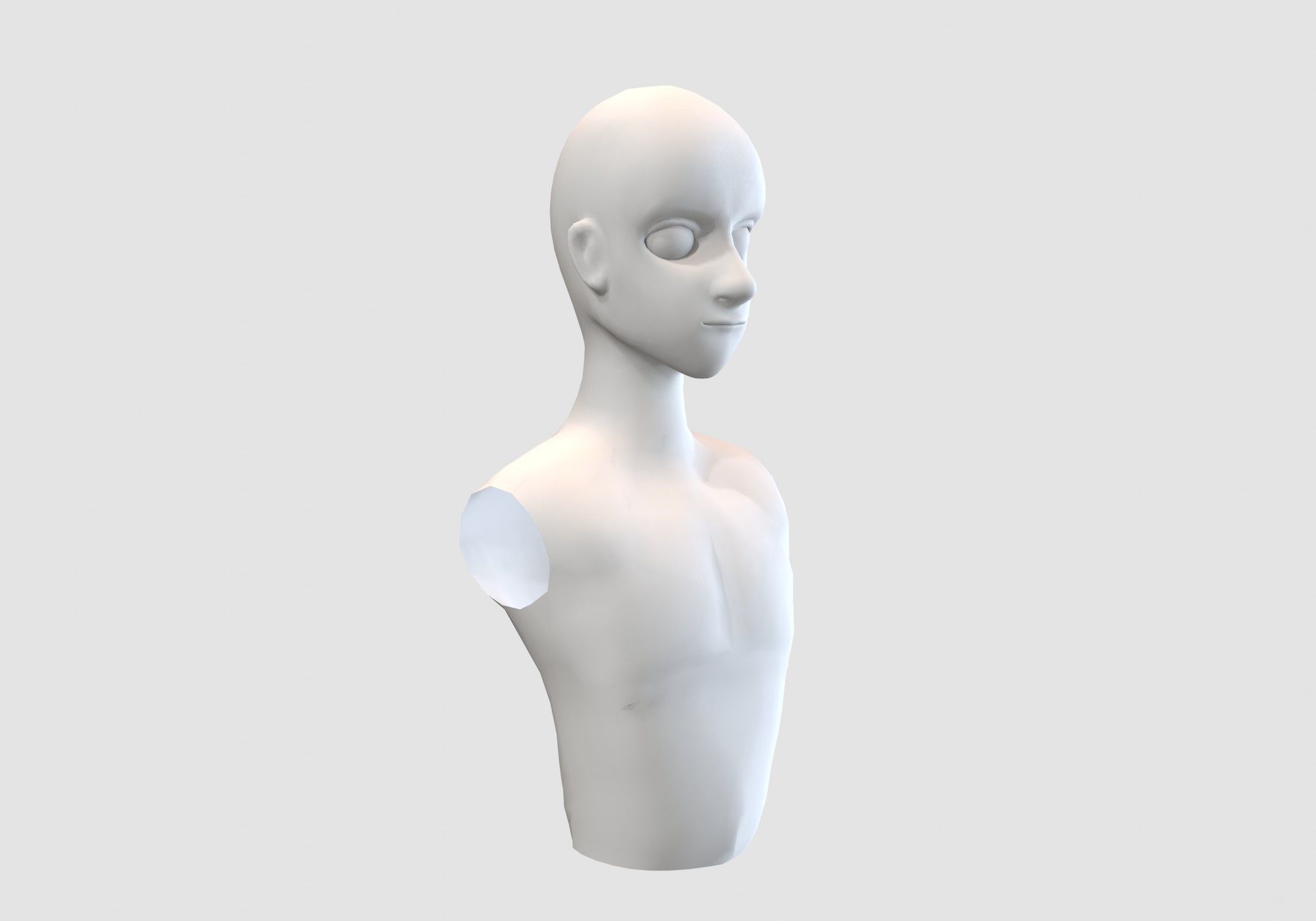 male upper body  3D model_1