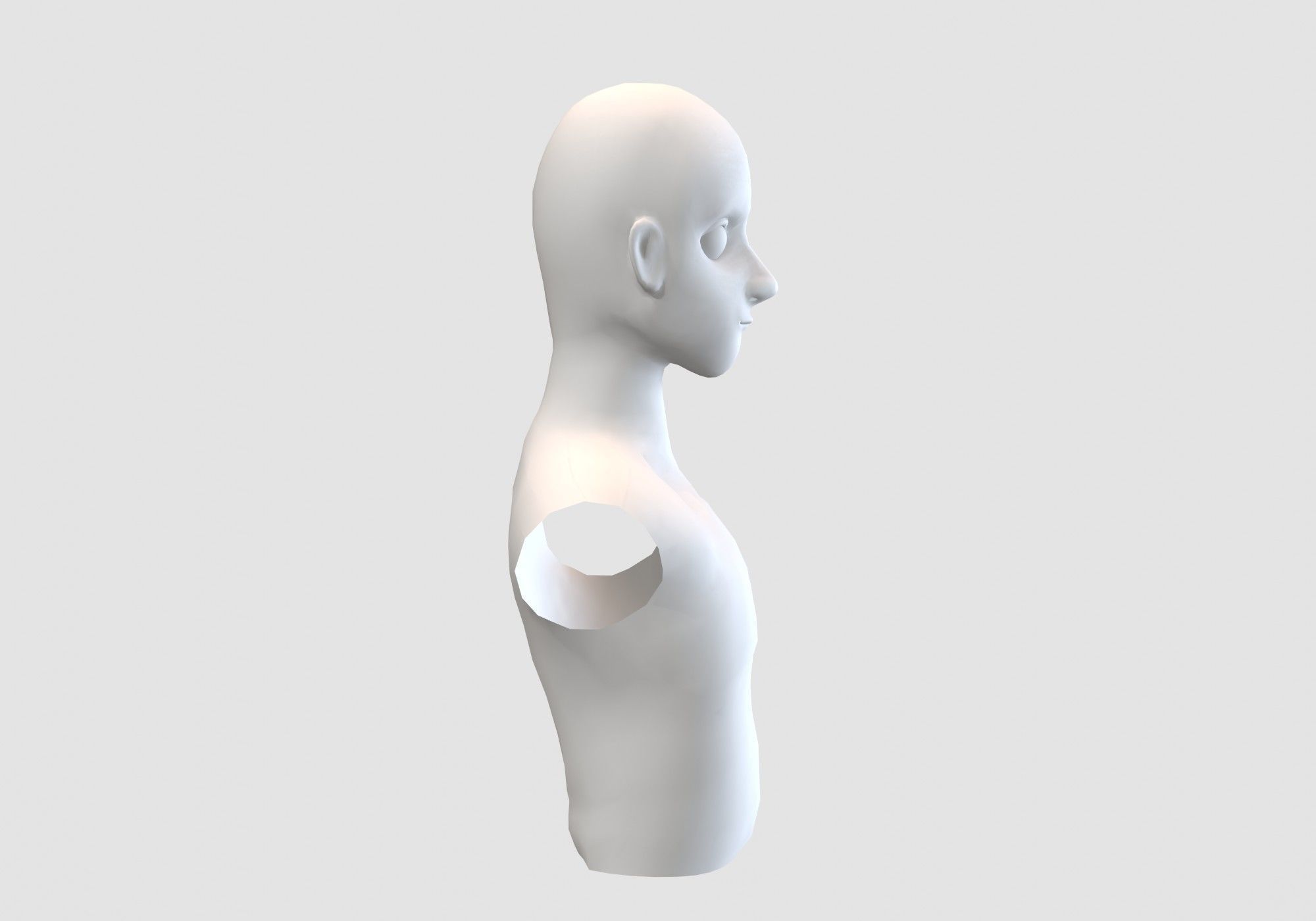 male upper body  3D model_2