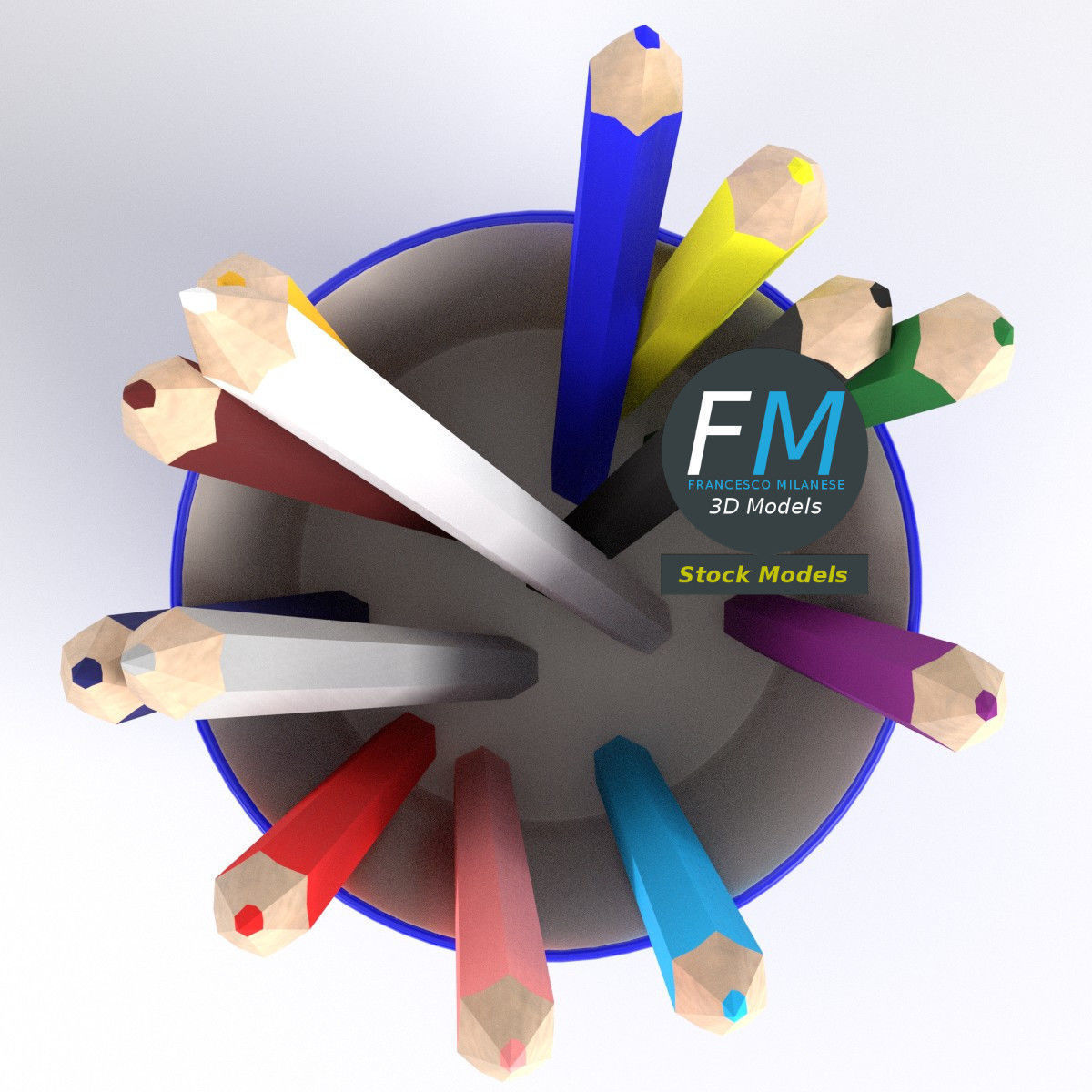 Pencils cup 2 3D model_6