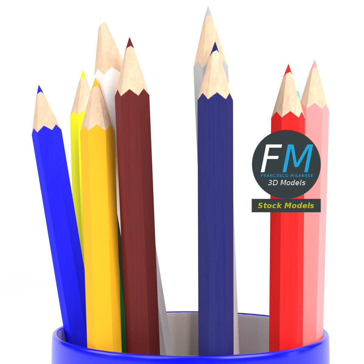 Pencils cup 2 3D model_4