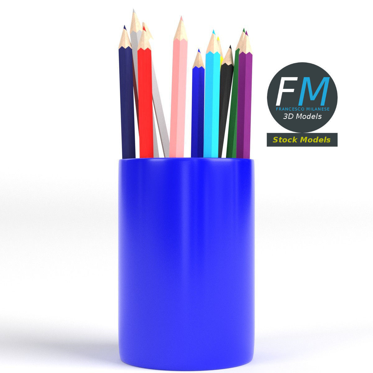 Pencils cup 2 3D model_3