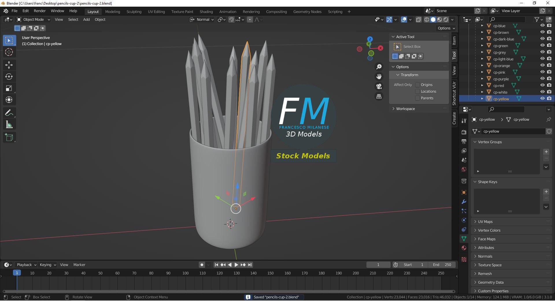 Pencils cup 2 3D model_9