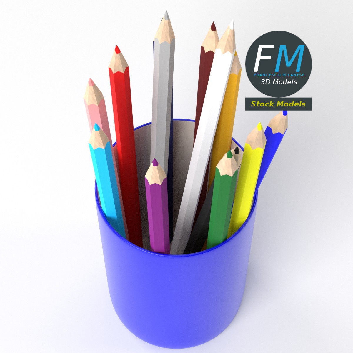 Pencils cup 2 3D model_5