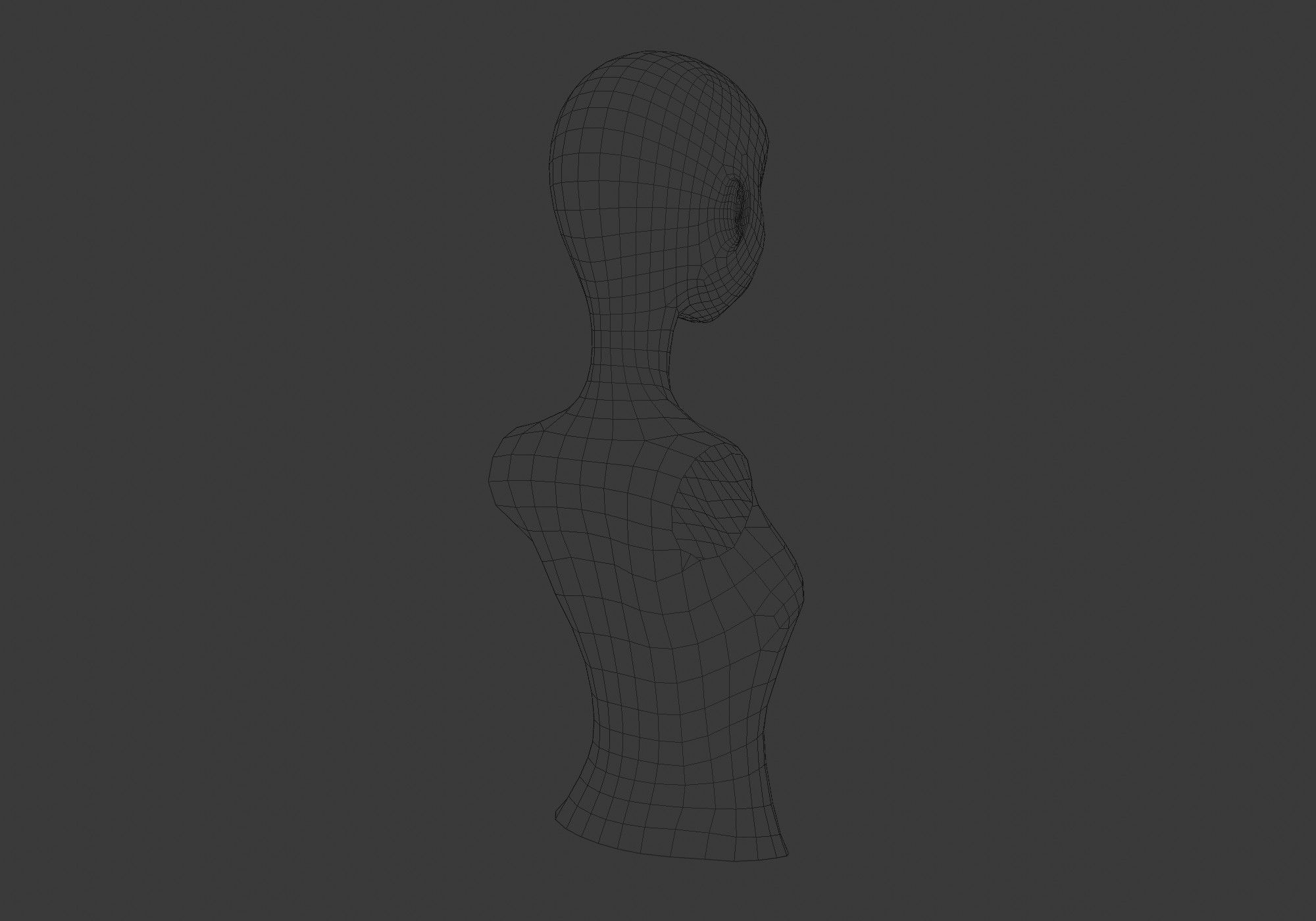female cartoon torso 3D model_8