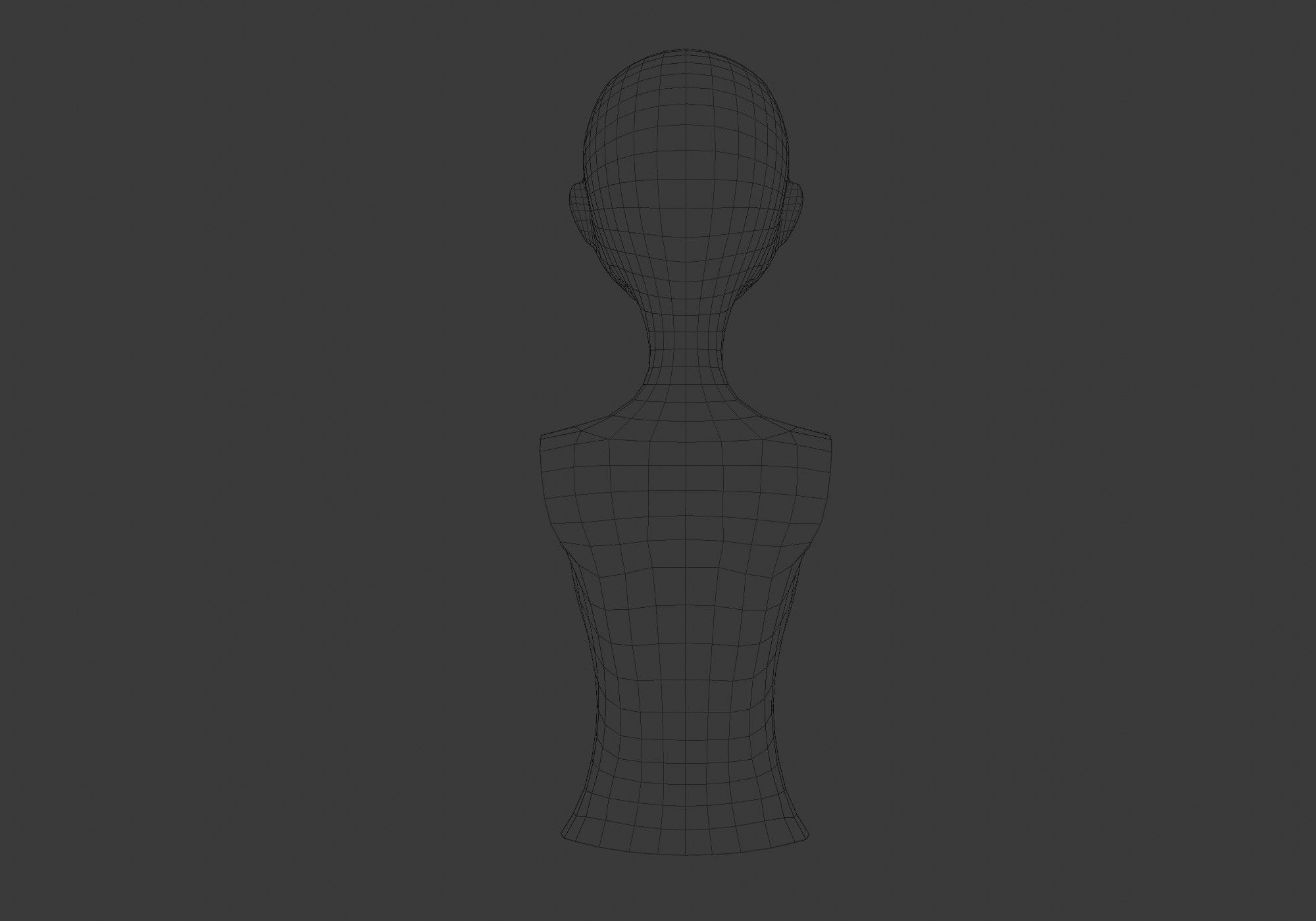 female cartoon torso 3D model_9