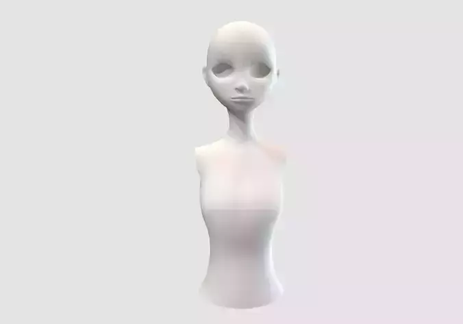 female cartoon torso 3D model female cartoon torso 3D model