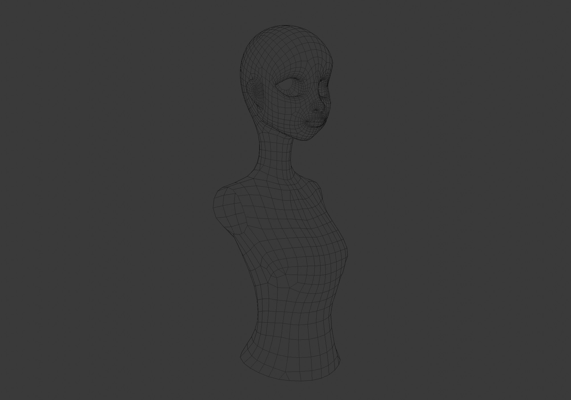 female cartoon torso 3D model_6