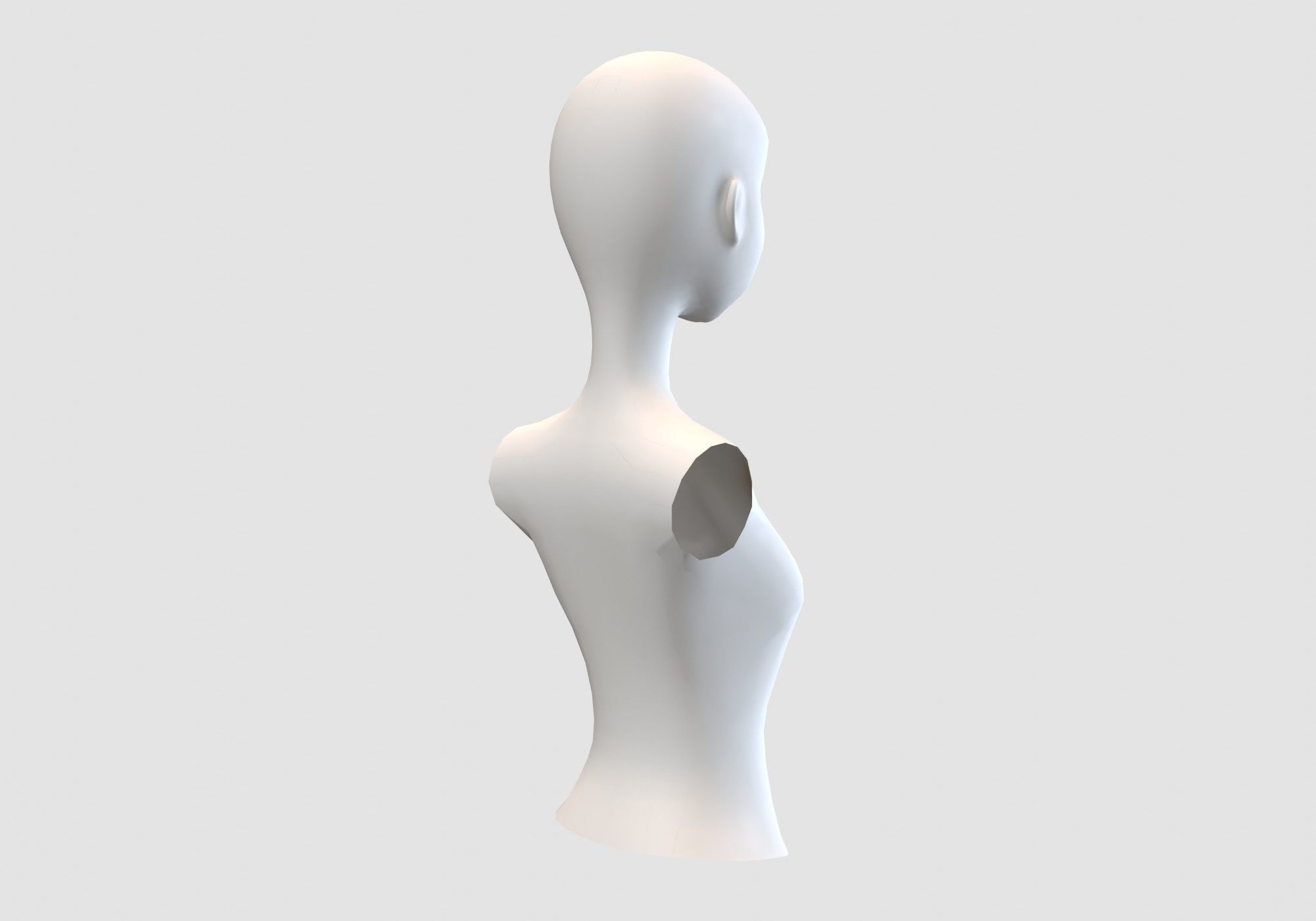 female cartoon torso 3D model_3