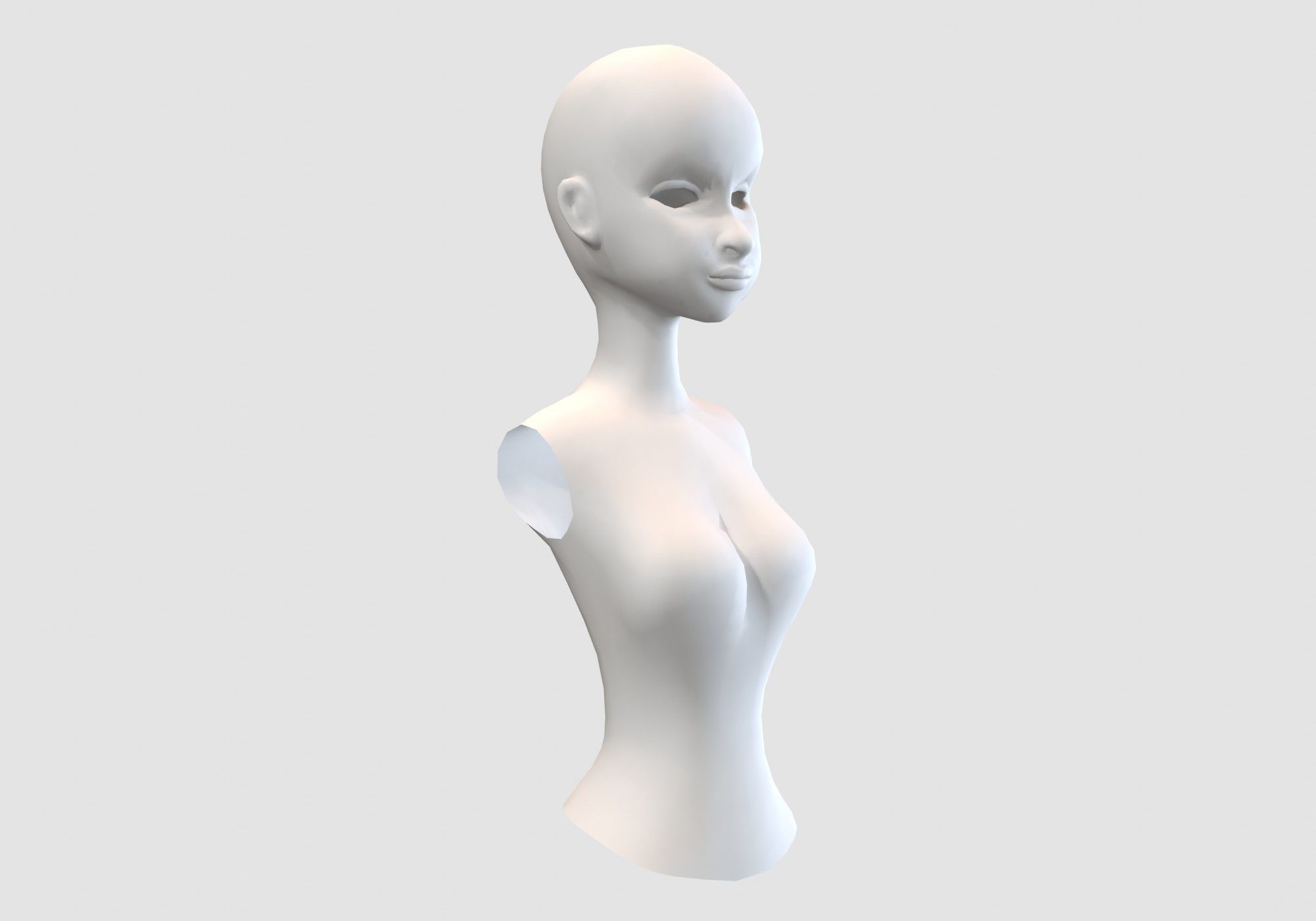 female body torso 3D model_1