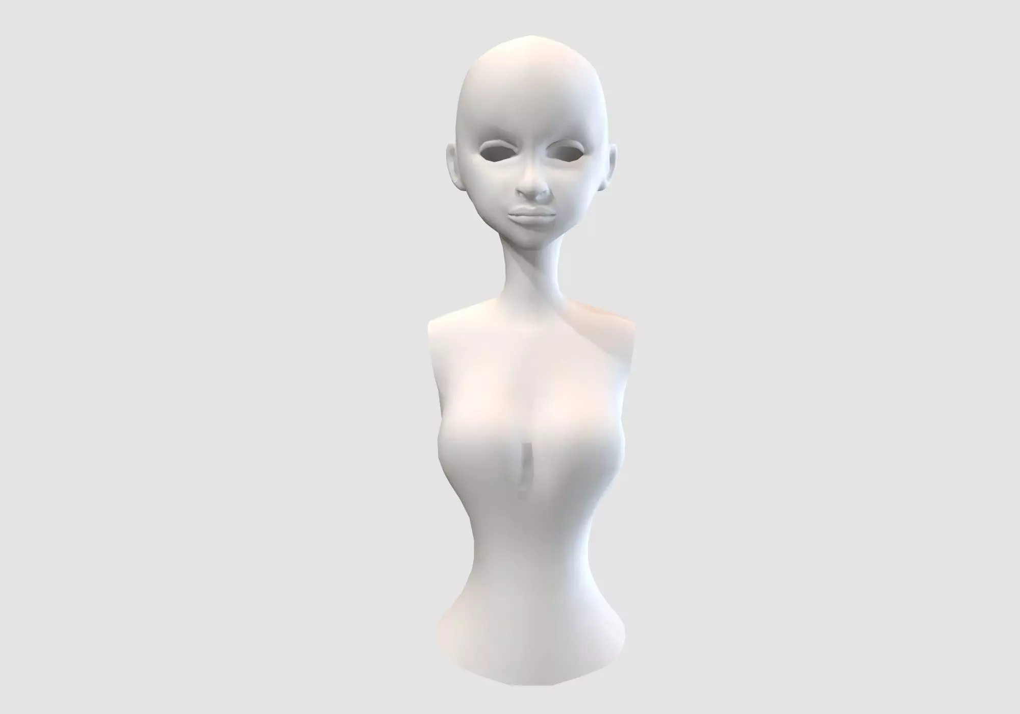 female body torso 3D model_0