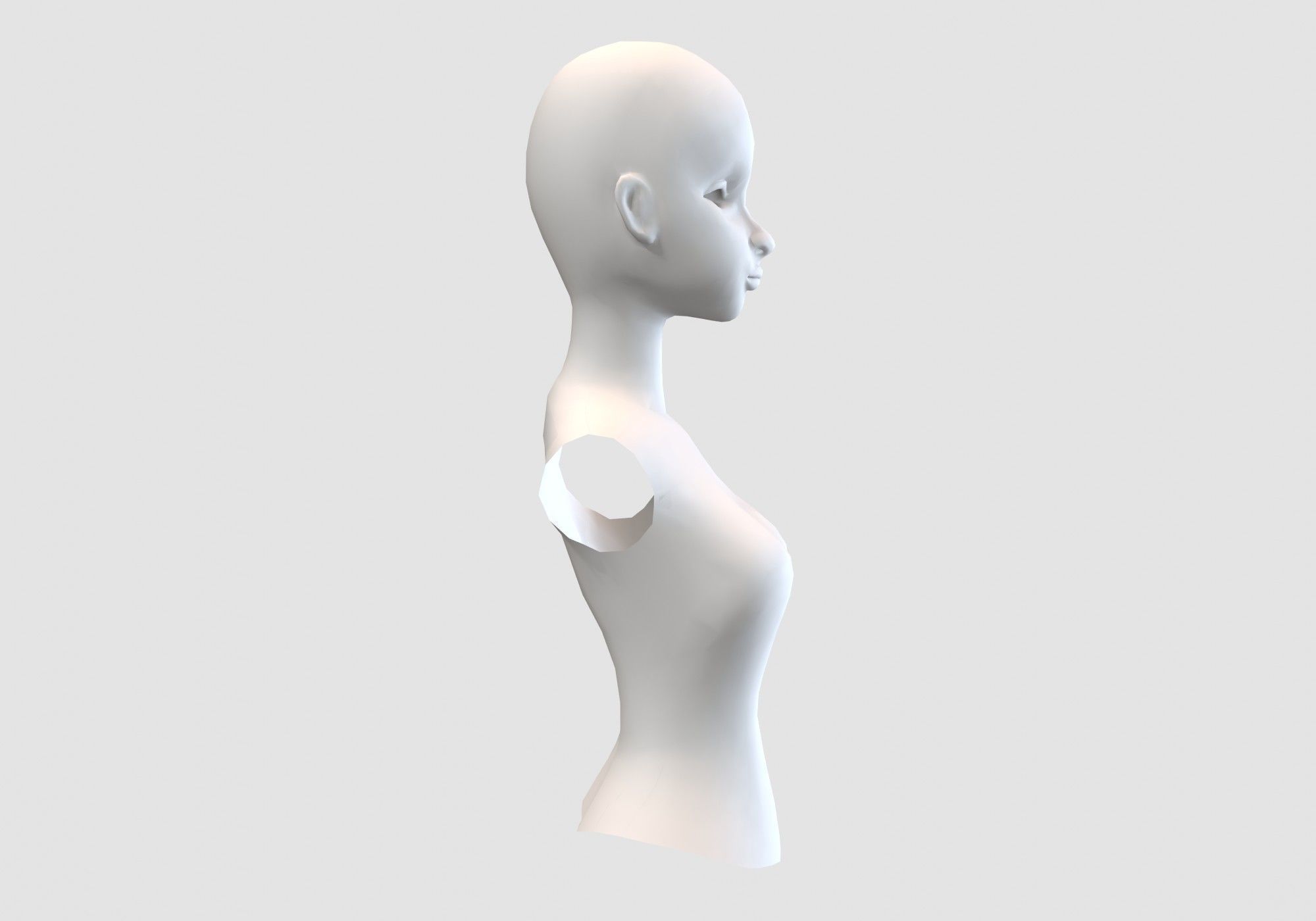 female body torso 3D model_2