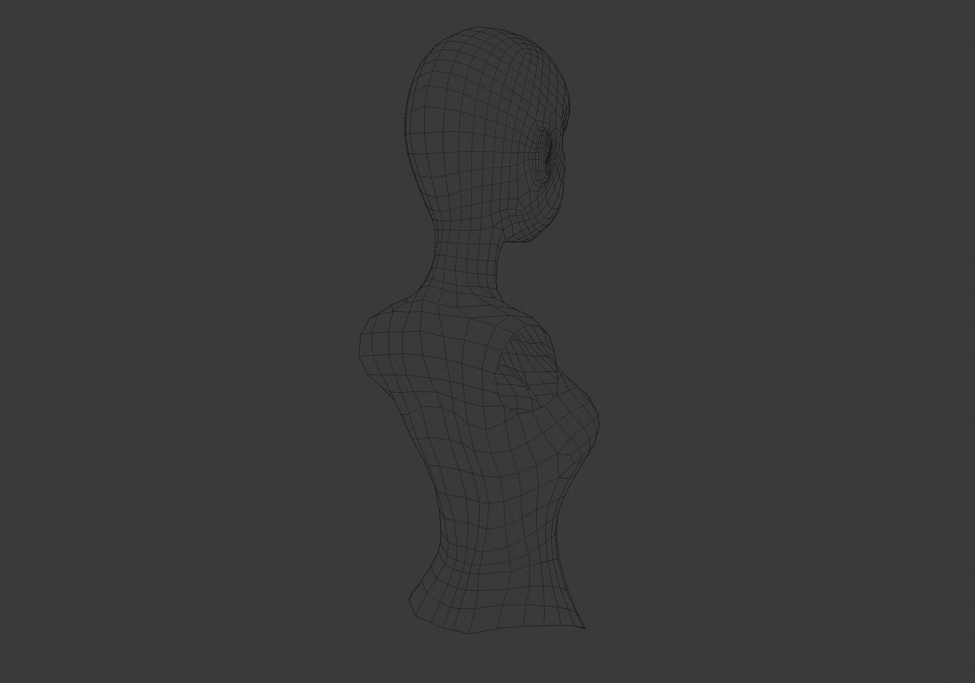 cute female torso 3D model_8
