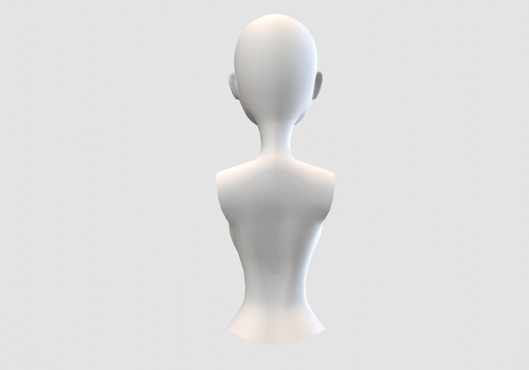 cute female torso 3D model_4