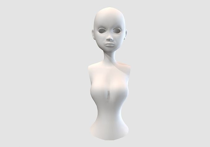 cute female torso  3D model