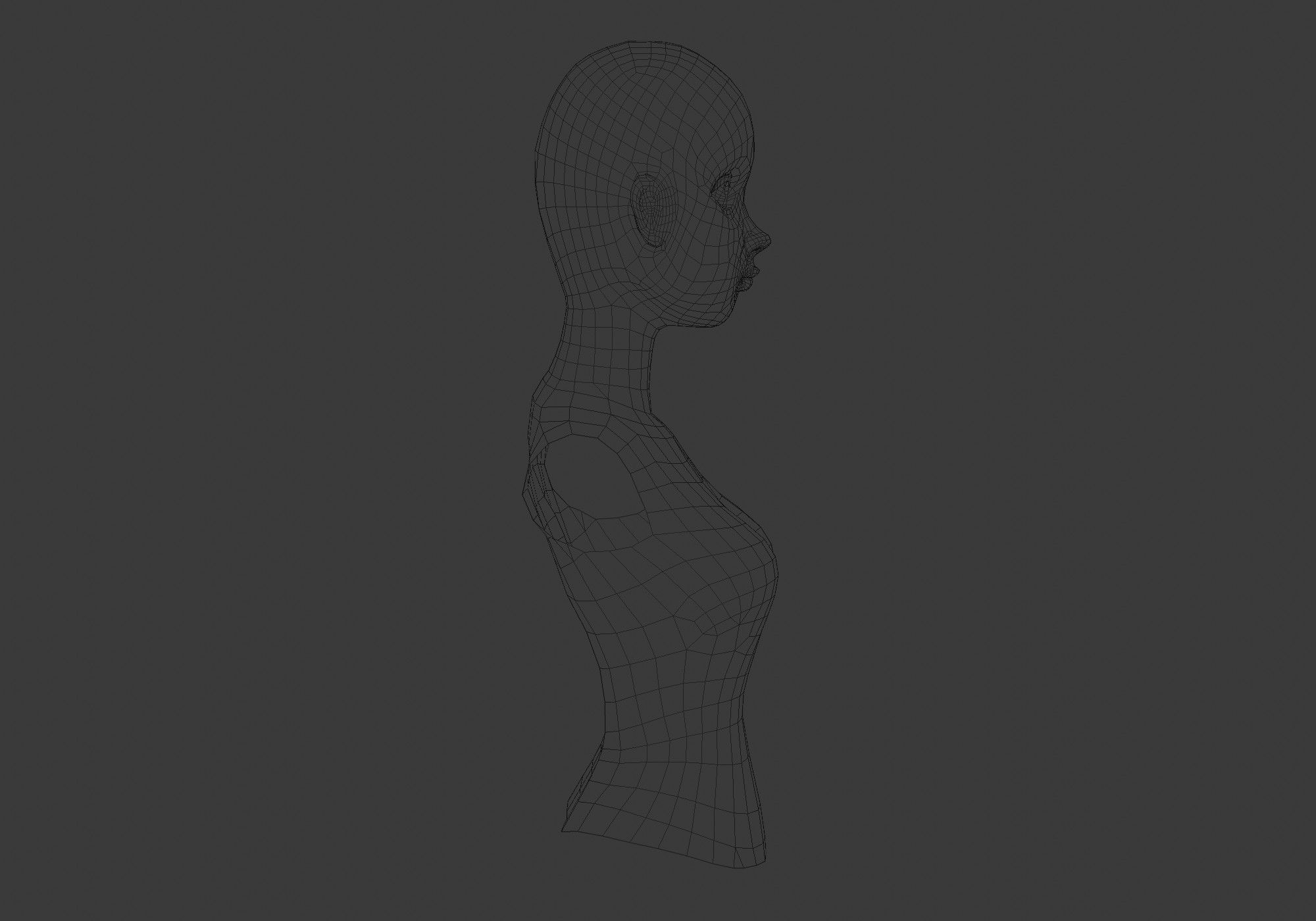 cute female torso 3D model_7