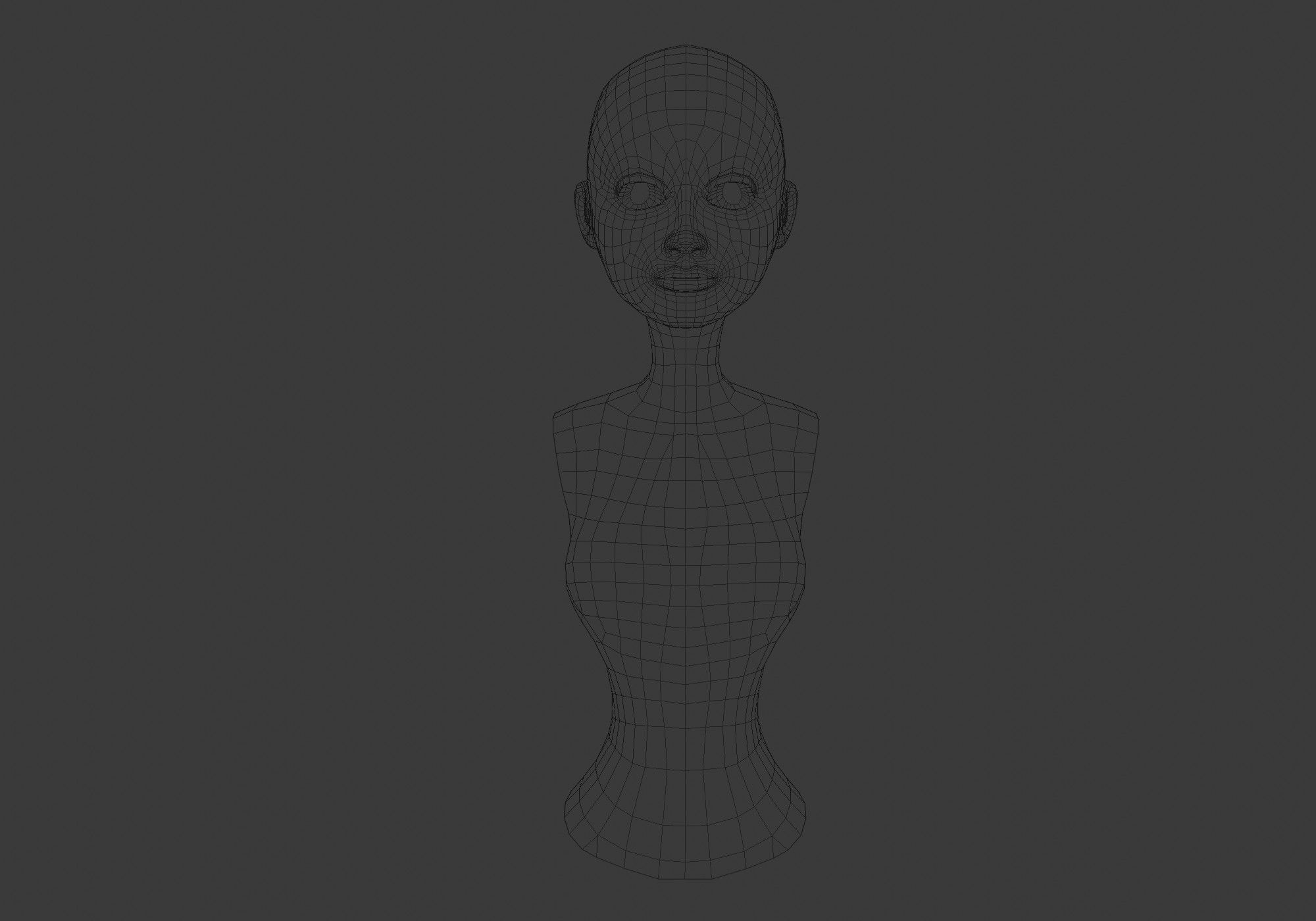 cute female torso 3D model_5