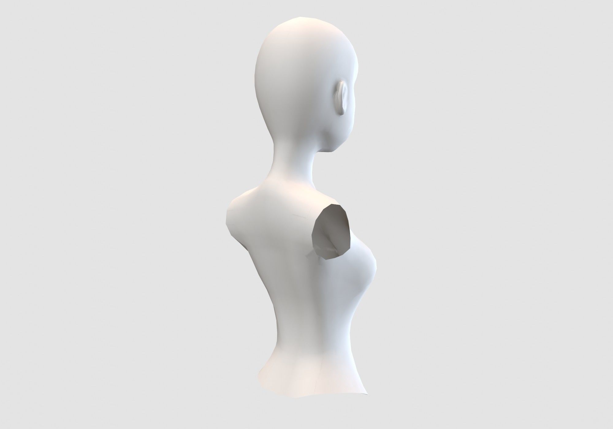 cute female torso 3D model_3