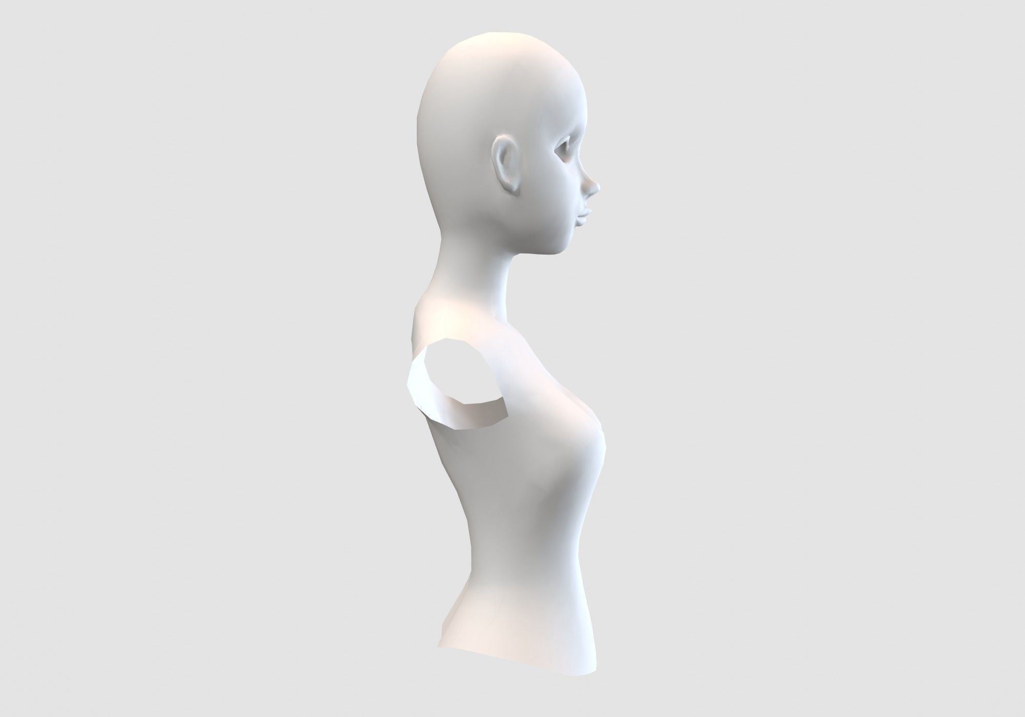 cute female torso 3D model_2