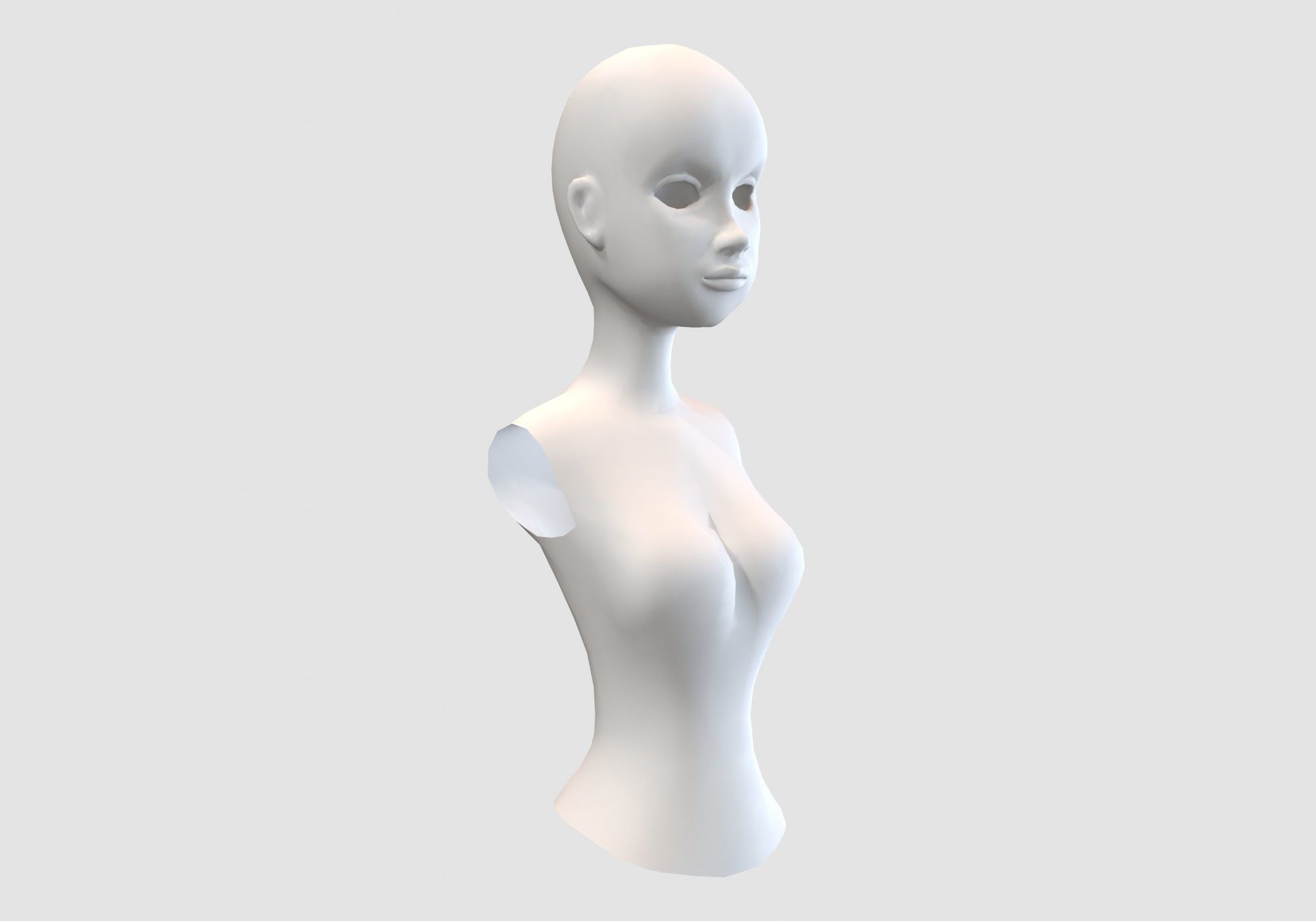 cute female torso 3D model_1