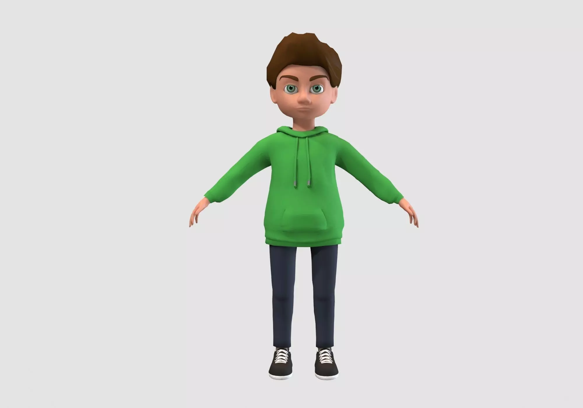 cute cartoon kid 3D model_0