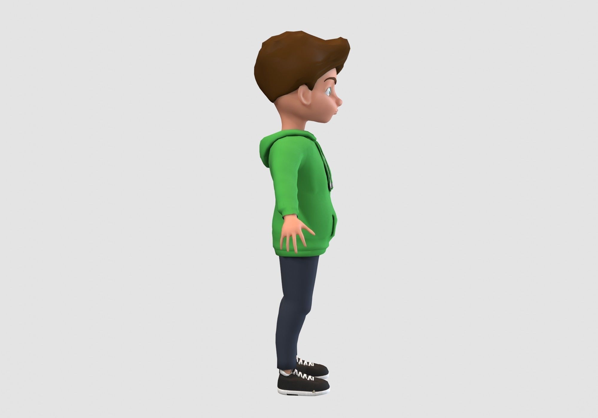 cute cartoon kid 3D model_2
