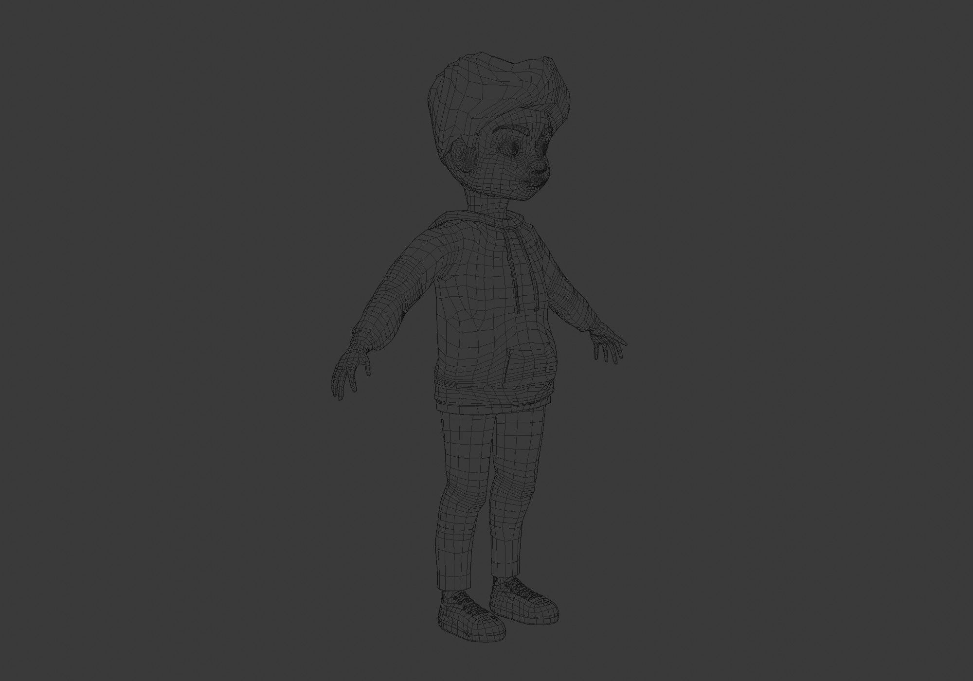 cute cartoon kid 3D model_6