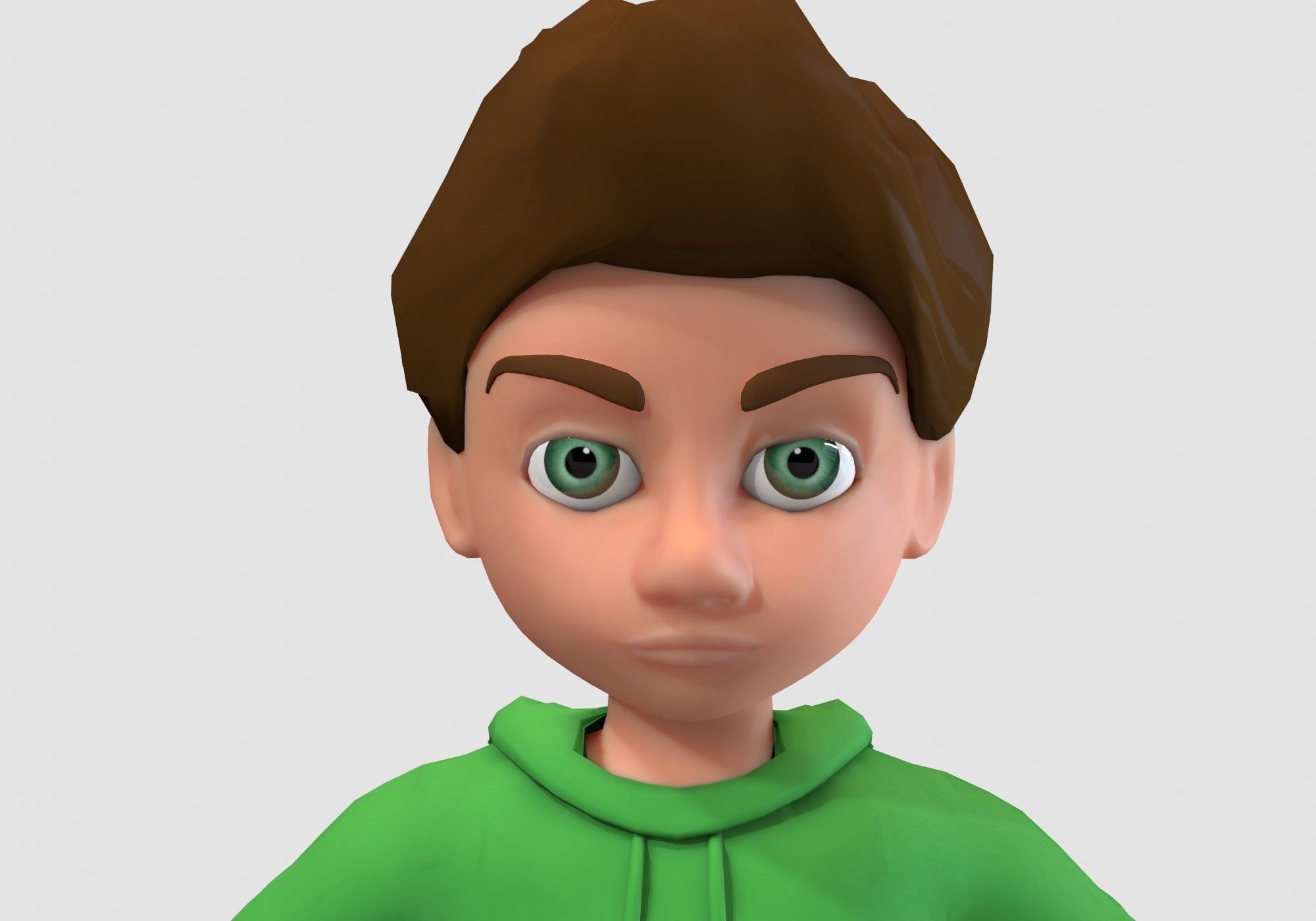 cute cartoon kid 3D model_4