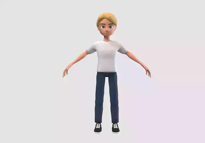blond cartoon boy  3D model