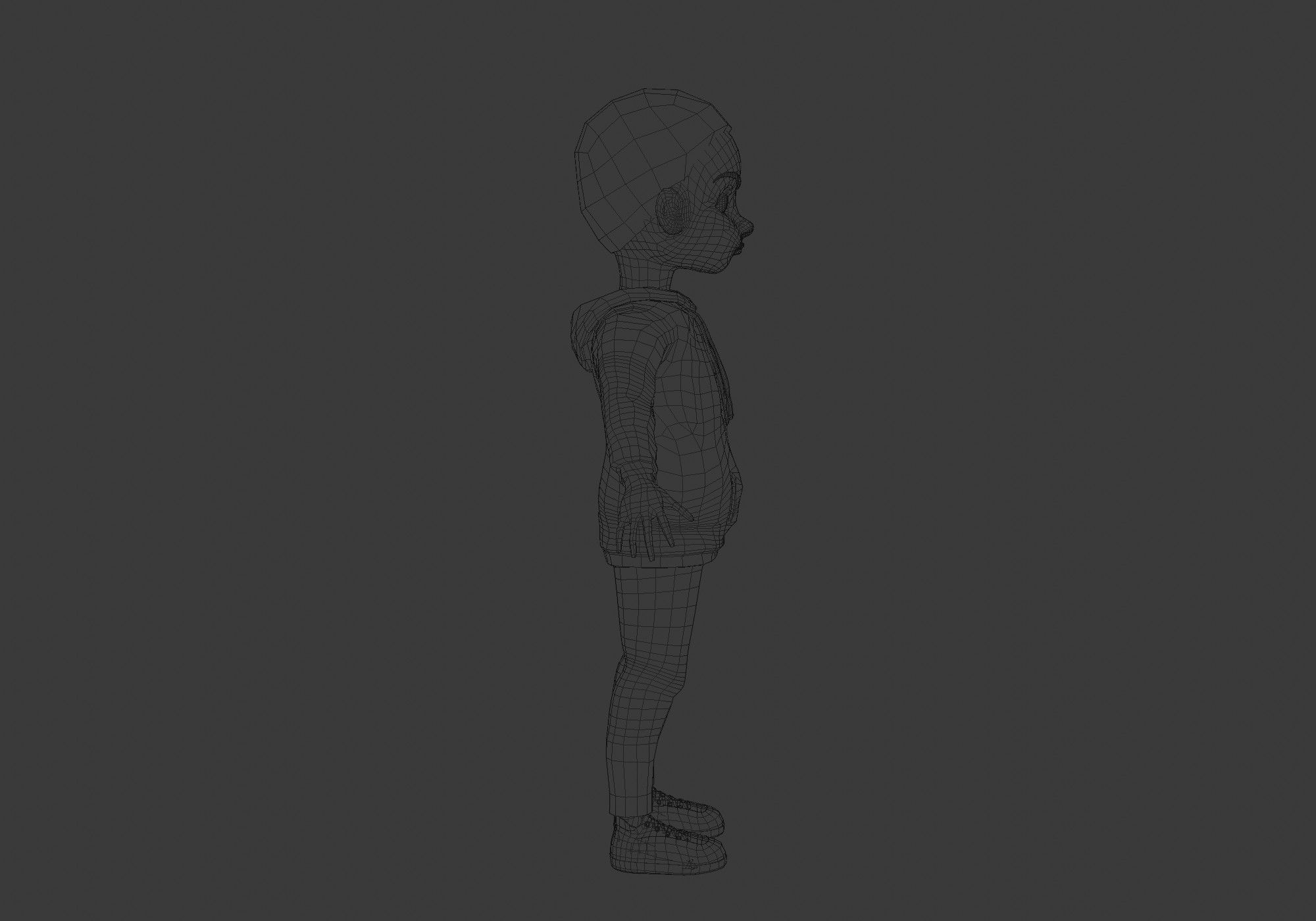 black cartoon kid 3D model_7
