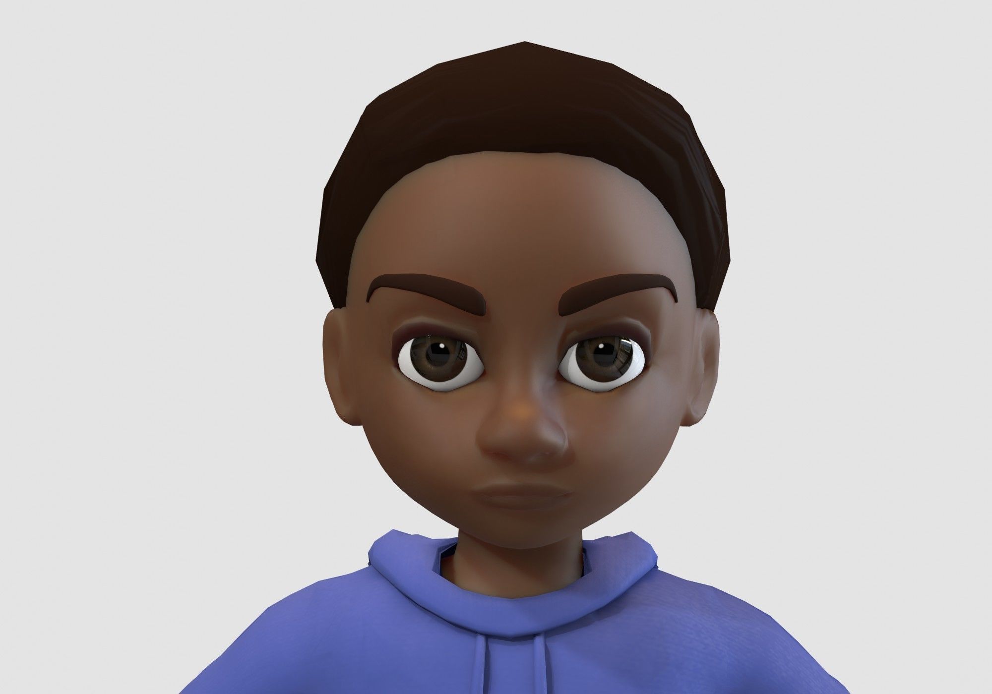 black cartoon kid 3D model_4