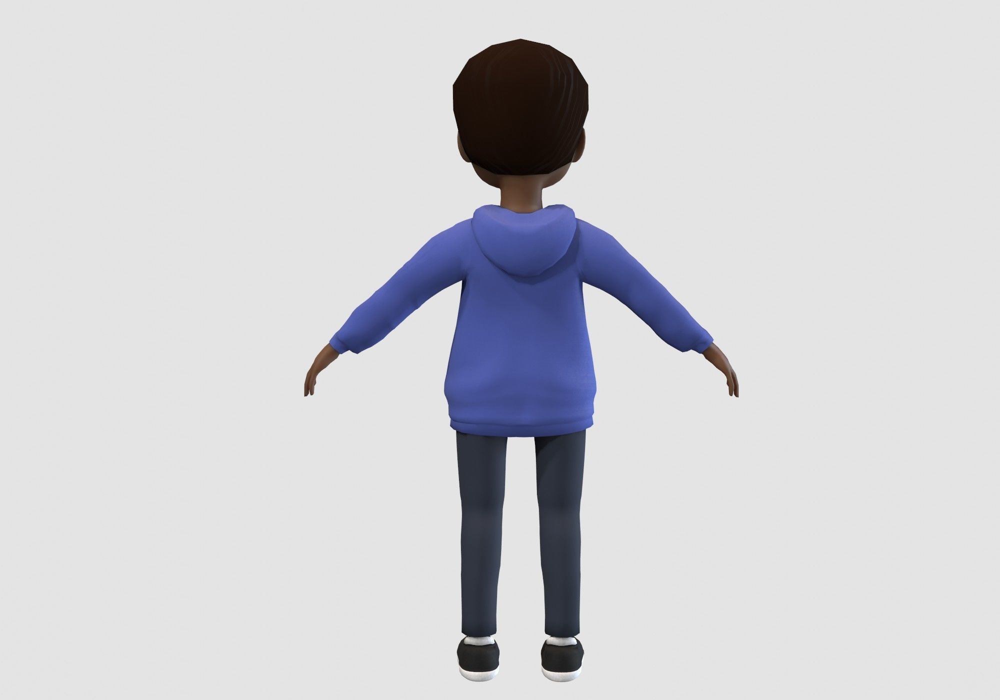 black cartoon kid 3D model_3