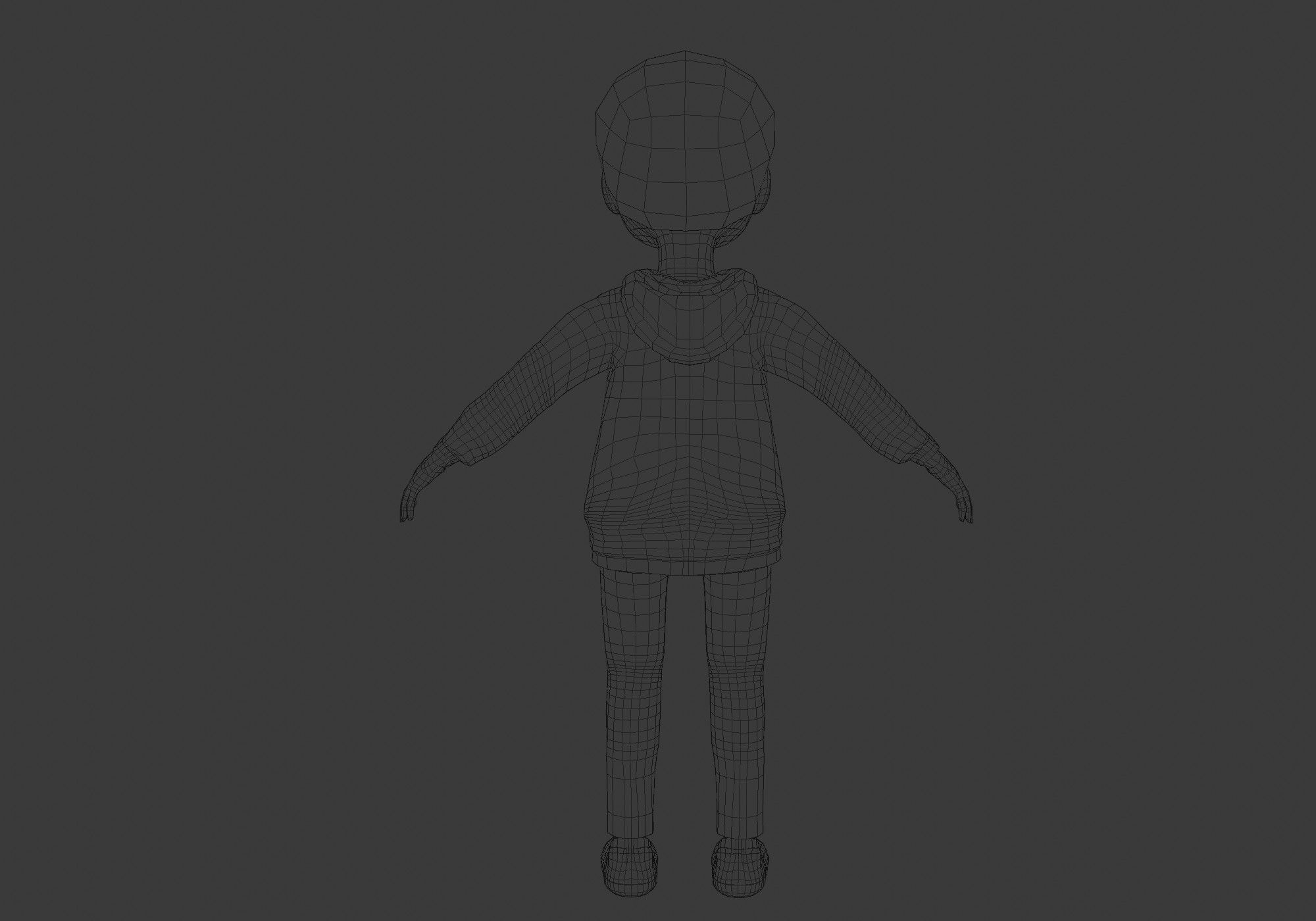 black cartoon kid 3D model_8