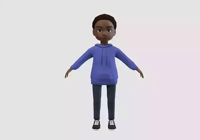 black cartoon kid 