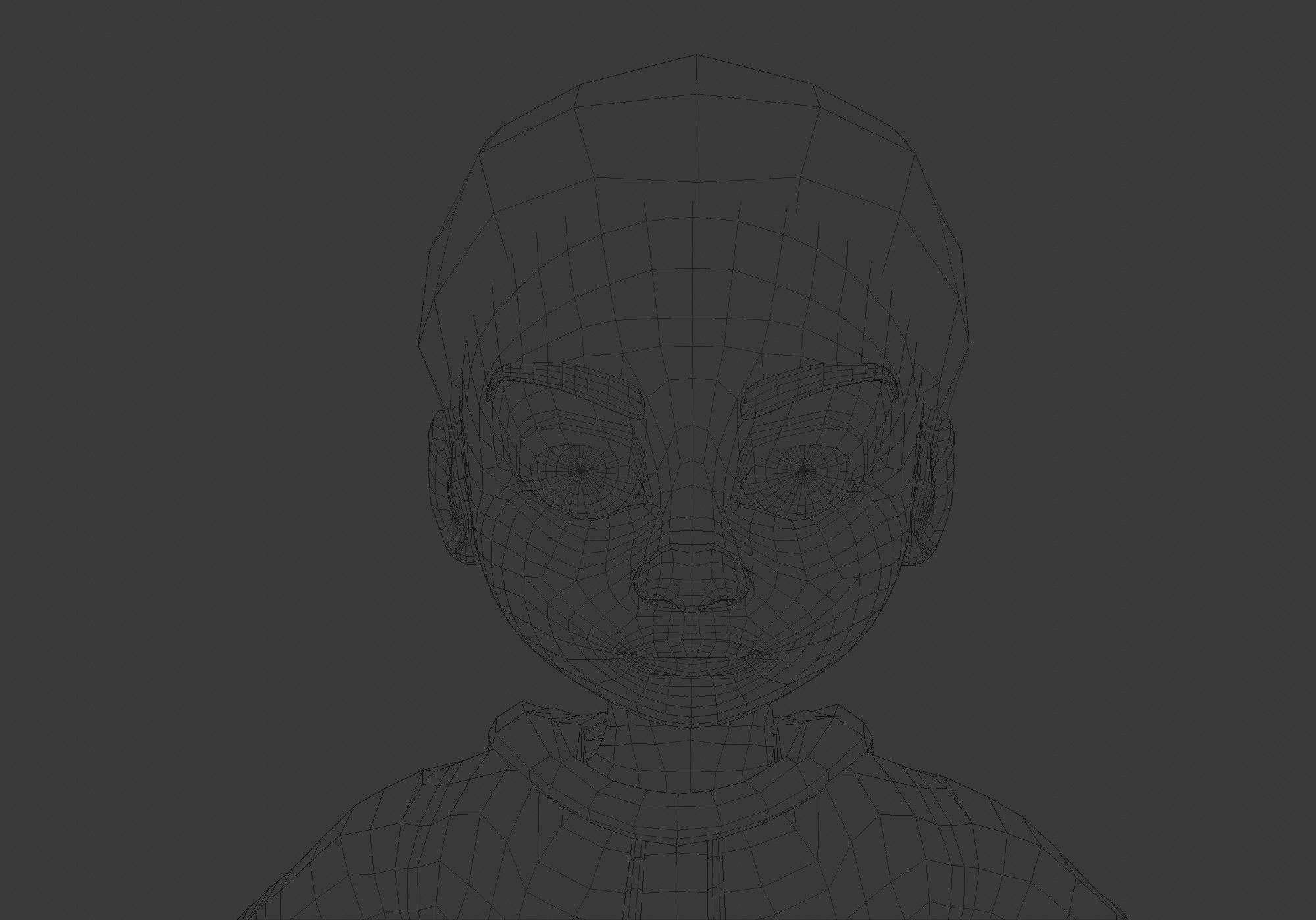 black cartoon kid 3D model_9