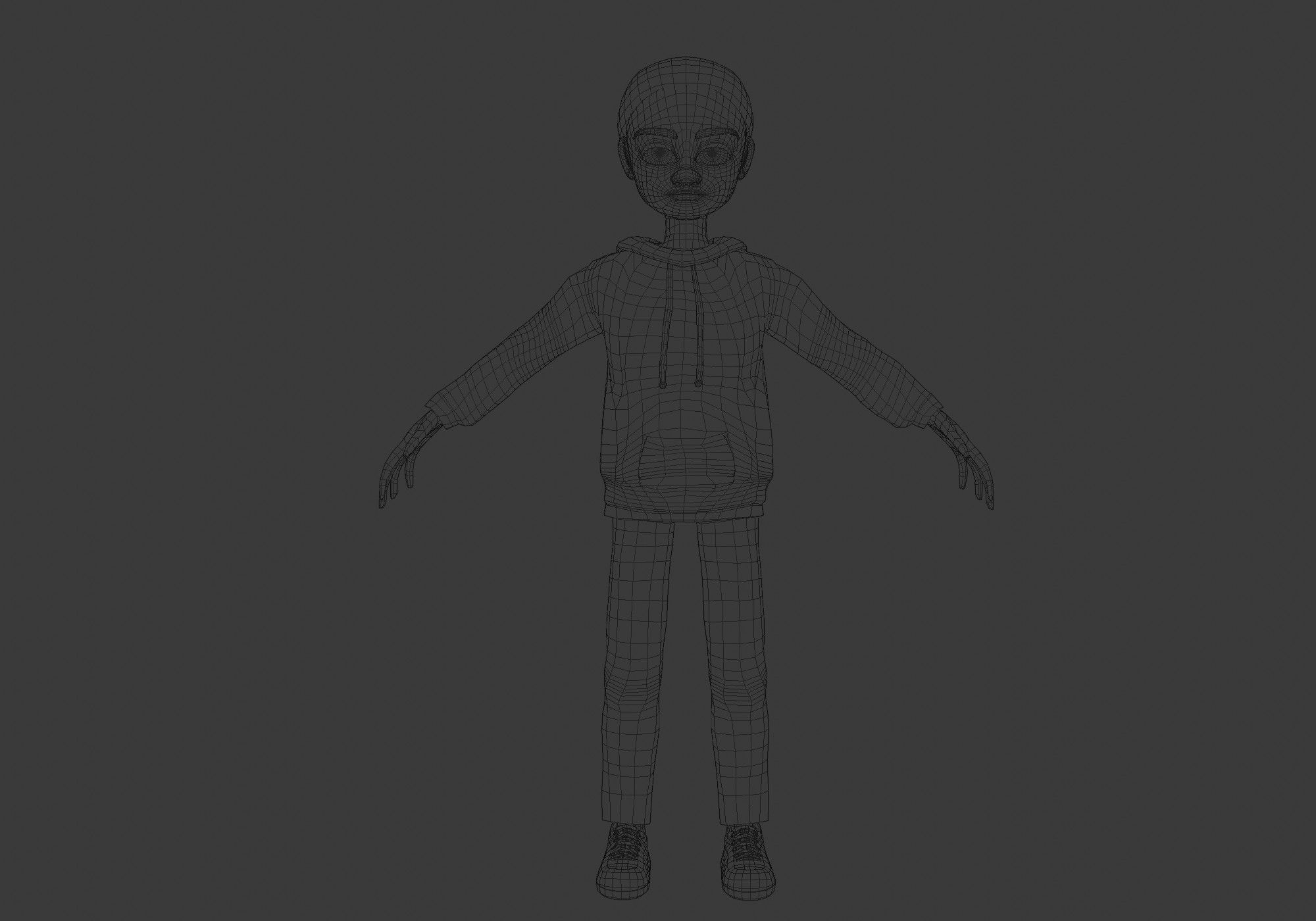 black cartoon boy  3D model_5