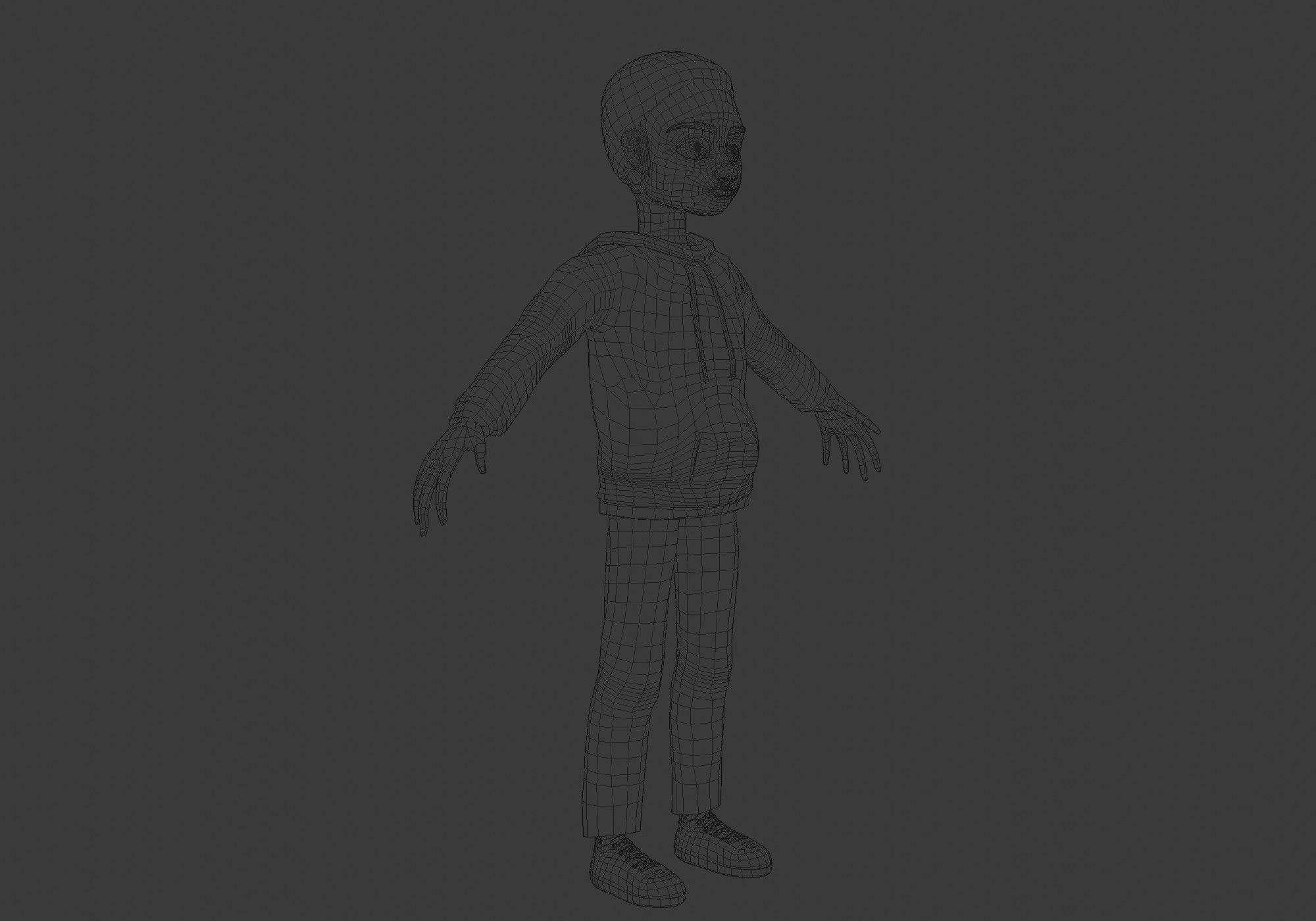 black cartoon boy  3D model_6